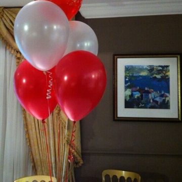 Red and White Latex Bouquet of Balloons